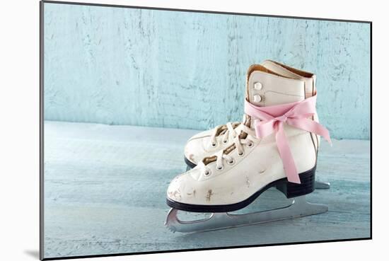 Pair Of White Women'S Ice Skates-Anna-Mari West-Mounted Art Print