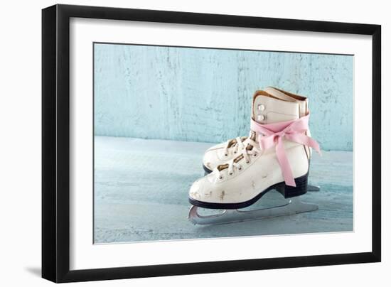 Pair Of White Women'S Ice Skates-Anna-Mari West-Framed Premium Giclee Print