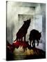 Pair of Wolves-LightBoxJournal-Stretched Canvas