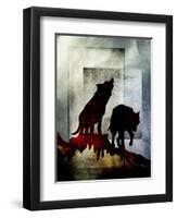 Pair of Wolves-LightBoxJournal-Framed Giclee Print