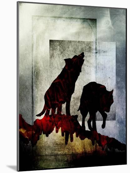 Pair of Wolves-LightBoxJournal-Mounted Giclee Print