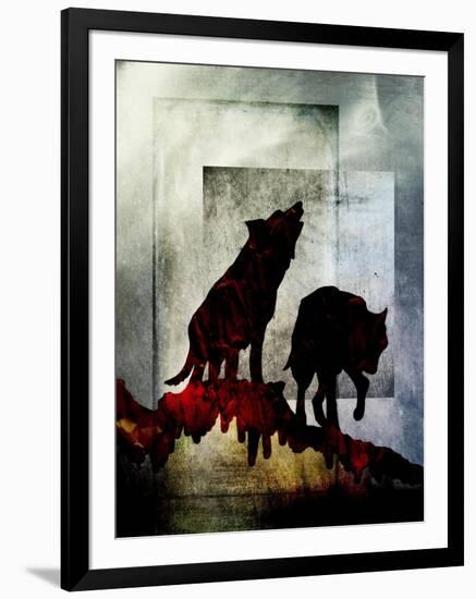 Pair of Wolves-LightBoxJournal-Framed Premium Giclee Print