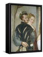 Pair of Young People, Detail from Game of Cards-Giovanni Antonio Fasolo-Framed Stretched Canvas