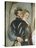 Pair of Young People, Detail from Game of Cards-Giovanni Antonio Fasolo-Stretched Canvas