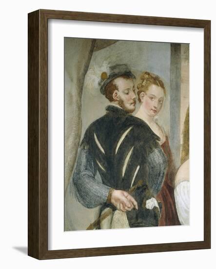 Pair of Young People, Detail from Game of Cards-Giovanni Antonio Fasolo-Framed Giclee Print