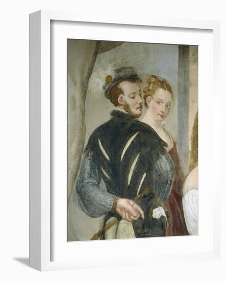 Pair of Young People, Detail from Game of Cards-Giovanni Antonio Fasolo-Framed Giclee Print