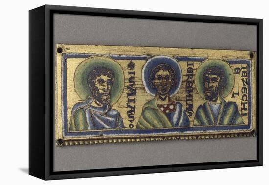 Paire de plaques : les prophètes Isaïe, Jérémie et Ezéchiel, Salomon, David, Jessé-null-Framed Stretched Canvas