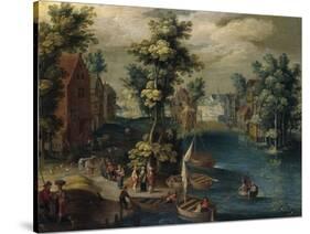 Paisaje Con Barcas, 1652-1661-Isaac Van Oosten-Stretched Canvas