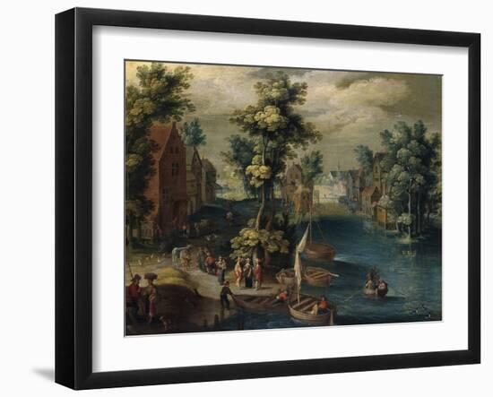 Paisaje Con Barcas, 1652-1661-Isaac Van Oosten-Framed Giclee Print