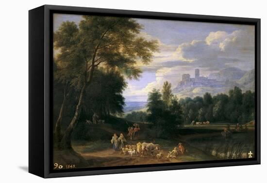 Paisaje Con Pastores-Adriaen Fransz Boudewijns-Framed Stretched Canvas