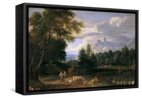 Paisaje Con Pastores-Adriaen Fransz Boudewijns-Framed Stretched Canvas