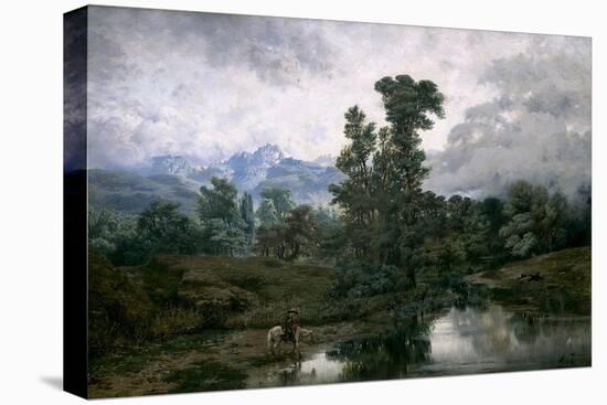 Paisaje De El Pardo Al Disiparse La Niebla, 1866-Antonio Munoz Degrain-Stretched Canvas