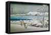 Paisaje Nevado, Grabado Japones-Ando Hiroshige-Framed Stretched Canvas