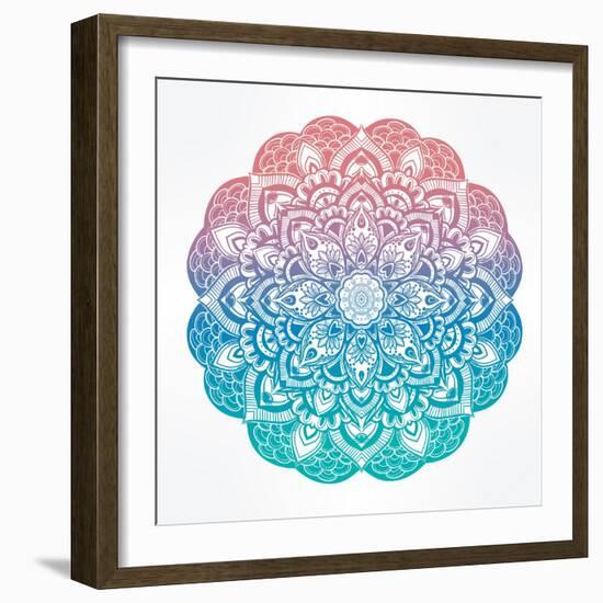 Paisley Floral Mandala Illustration.-Katja Gerasimova-Framed Art Print