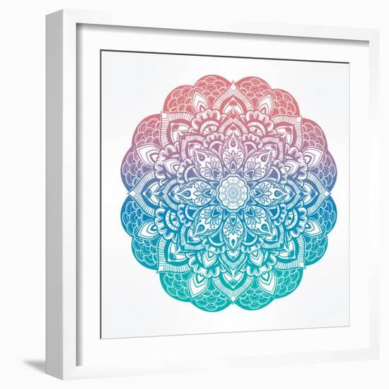 Paisley Floral Mandala Illustration.-Katja Gerasimova-Framed Art Print