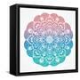 Paisley Floral Mandala Illustration.-Katja Gerasimova-Framed Stretched Canvas