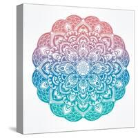 Paisley Floral Mandala Illustration.-Katja Gerasimova-Stretched Canvas