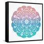 Paisley Floral Mandala Illustration.-Katja Gerasimova-Framed Stretched Canvas