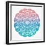 Paisley Floral Mandala Illustration.-Katja Gerasimova-Framed Premium Giclee Print