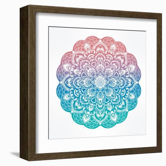 Paisley Floral Mandala Illustration.-Katja Gerasimova-Framed Art Print