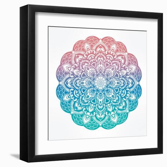 Paisley Floral Mandala Illustration.-Katja Gerasimova-Framed Art Print