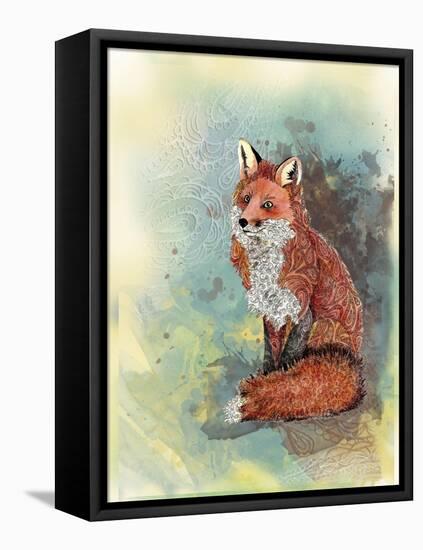 Paisley Fox-The Tangled Peacock-Framed Stretched Canvas