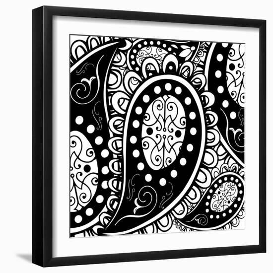 Paisley Party B/W-Mindy Sommers-Framed Giclee Print