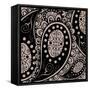 Paisley Party Beige-Mindy Sommers-Framed Stretched Canvas