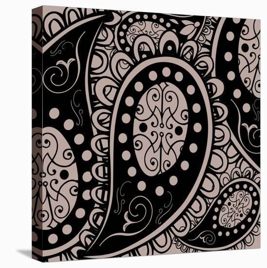 Paisley Party Beige-Mindy Sommers-Stretched Canvas