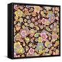 Paisley Pattern On Black-Ron Magnes-Framed Stretched Canvas