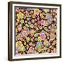 Paisley Pattern On Black-Ron Magnes-Framed Giclee Print