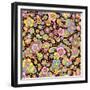 Paisley Pattern On Black-Ron Magnes-Framed Giclee Print