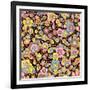 Paisley Pattern On Black-Ron Magnes-Framed Giclee Print