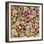 Paisley Pattern On Black-Ron Magnes-Framed Giclee Print