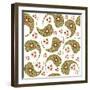 Paisley Pattern on White-Luizavictorya72-Framed Art Print