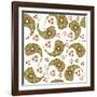 Paisley Pattern on White-Luizavictorya72-Framed Art Print