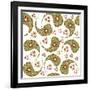 Paisley Pattern on White-Luizavictorya72-Framed Art Print