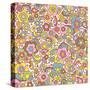 Paisley Pattern On White-Ron Magnes-Stretched Canvas