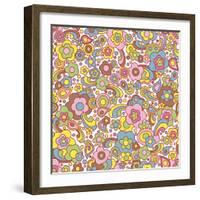 Paisley Pattern On White-Ron Magnes-Framed Giclee Print