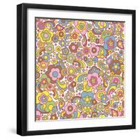 Paisley Pattern On White-Ron Magnes-Framed Giclee Print