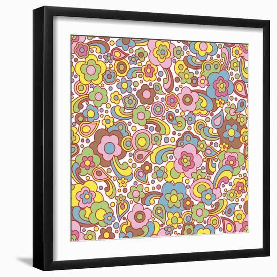 Paisley Pattern On White-Ron Magnes-Framed Giclee Print