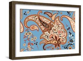 Paisley Seamless Pattern-Milovelen-Framed Art Print