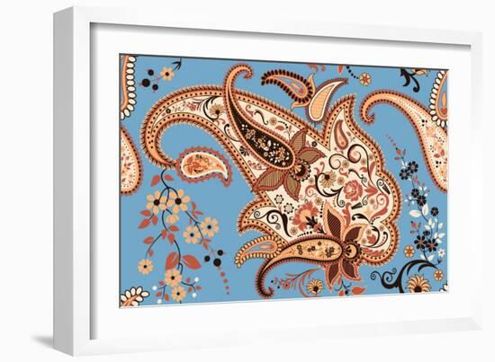 Paisley Seamless Pattern-Milovelen-Framed Art Print