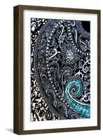 Paisley study Ink on watercolour paper-Linda Arthurs-Framed Giclee Print