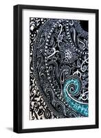 Paisley study Ink on watercolour paper-Linda Arthurs-Framed Giclee Print