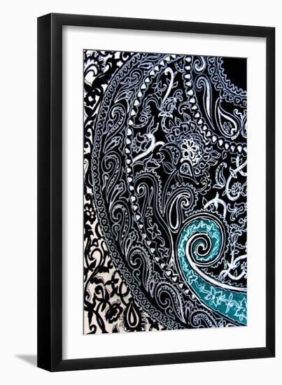 Paisley study Ink on watercolour paper-Linda Arthurs-Framed Giclee Print