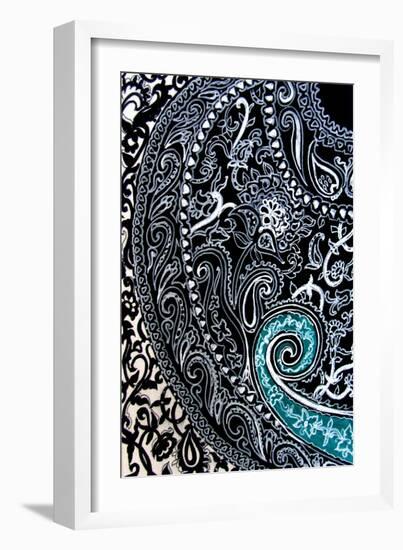 Paisley study Ink on watercolour paper-Linda Arthurs-Framed Giclee Print