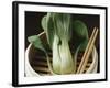 Pak Choi in Steaming Basket with Chopsticks-Eising Studio - Food Photo and Video-Framed Photographic Print