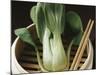 Pak Choi in Steaming Basket with Chopsticks-Eising Studio - Food Photo and Video-Mounted Photographic Print