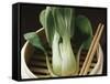 Pak Choi in Steaming Basket with Chopsticks-Eising Studio - Food Photo and Video-Framed Stretched Canvas
